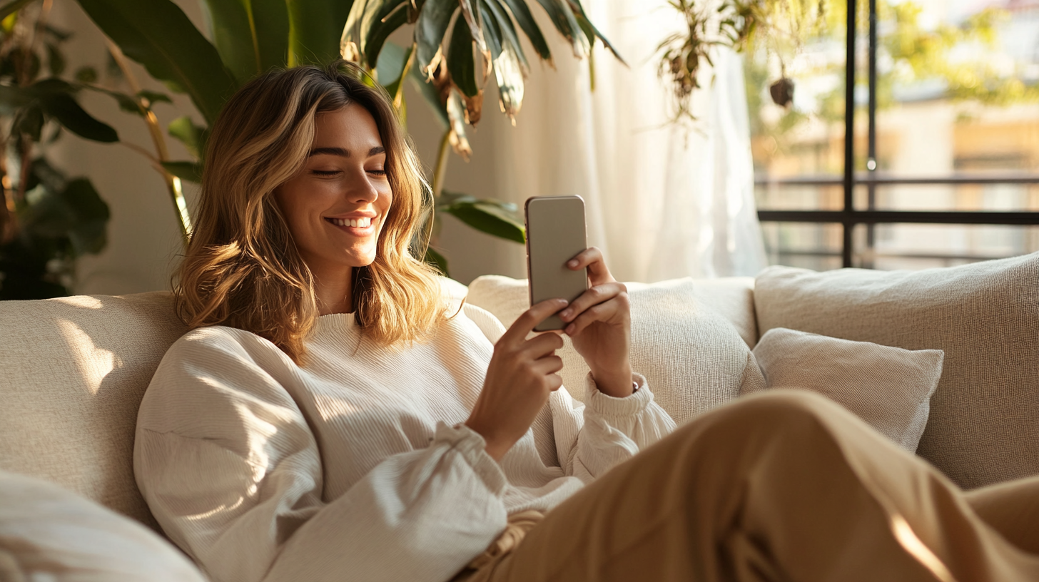 Unternehmerin nutzt TicketIQ auf dem Smartphone